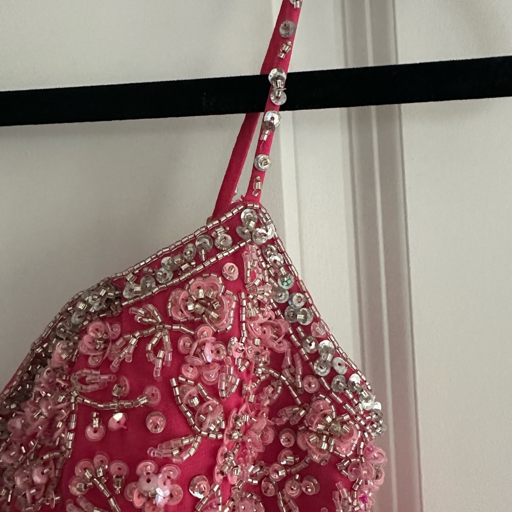 Mori Lee Elegant Pink Embellished Gown - Picture 5 of 11